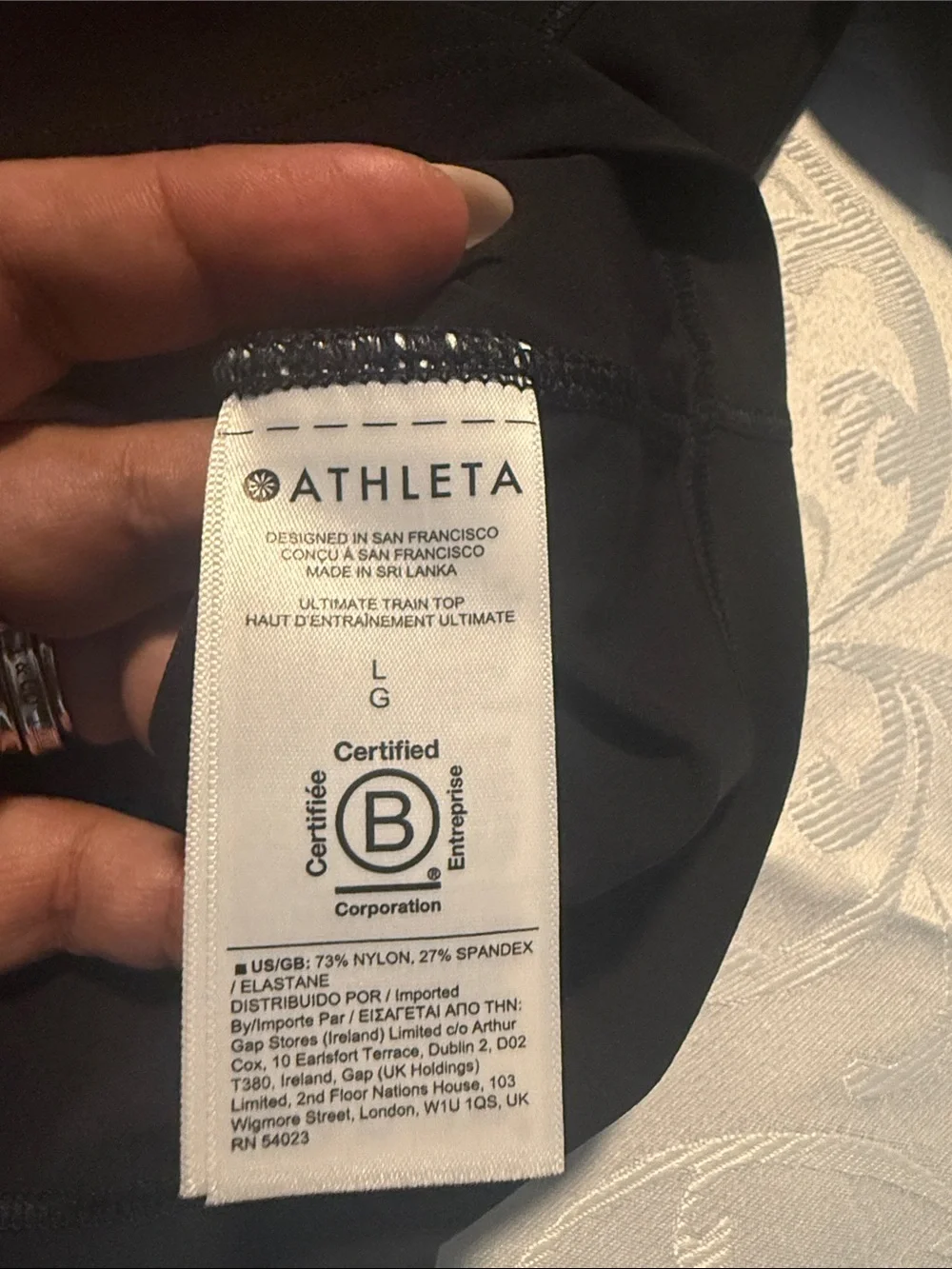 Athleta Black Long‎ Sleeve Crew Top